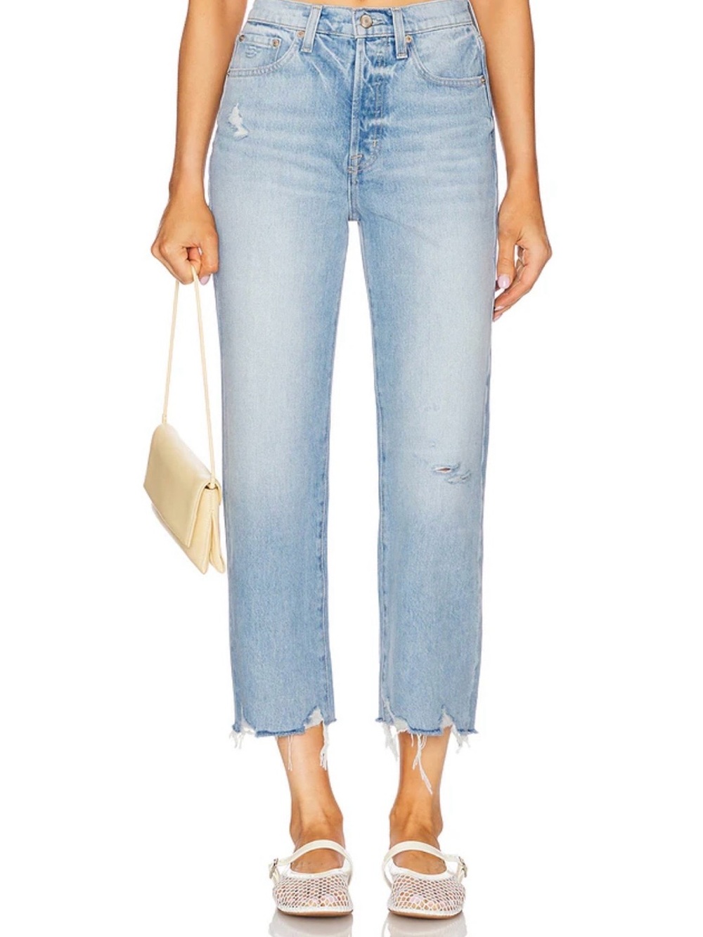 Pistola Revolve Cropped Frayed Jeans Size 27 Denim